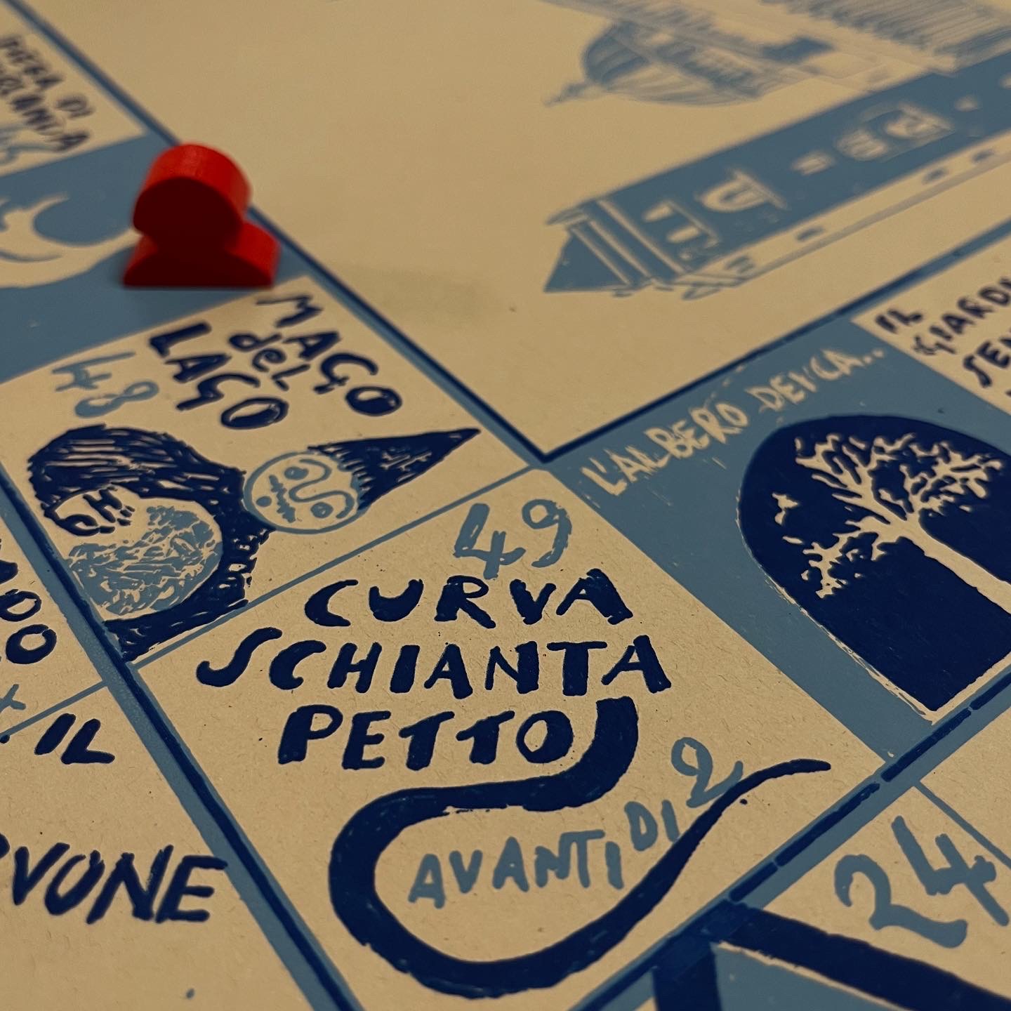 Serigrafia Gioco dell'oca di San Cerbone 2 colori su cartoncino 50x50 - immagine 7