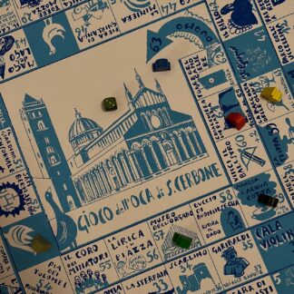 Serigrafia Gioco dell'oca di San Cerbone 2 colori su cartoncino 50x50