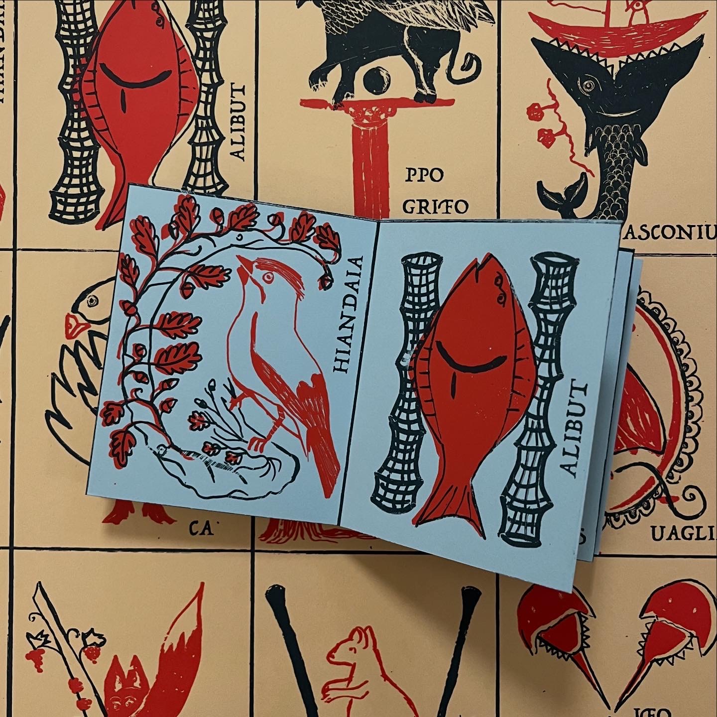 Serigrafia Alfabeto Bestiario 2 colori libro leporello - immagine 6
