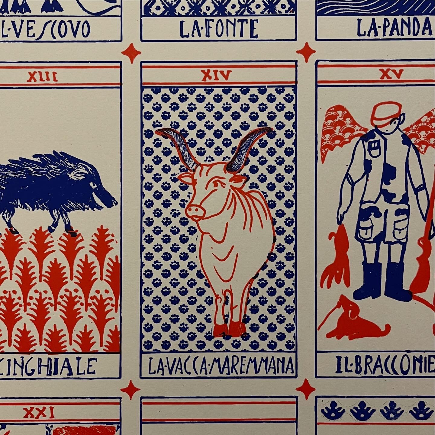 Serigrafia I Tarocchi Maremmani 2 colori su cartoncino 70x50 - immagine 5