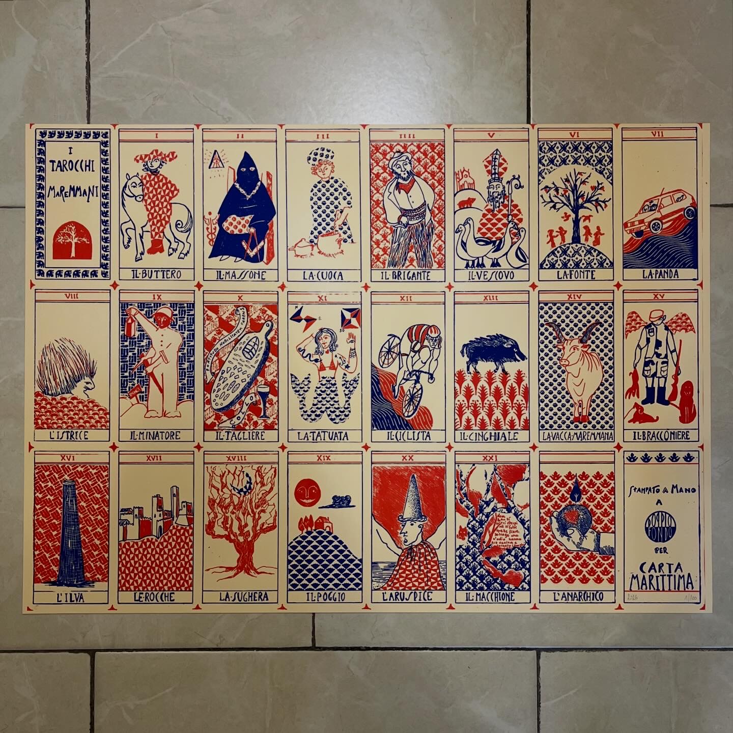 Serigrafia I Tarocchi Maremmani 2 colori su cartoncino 70x50 - immagine 11