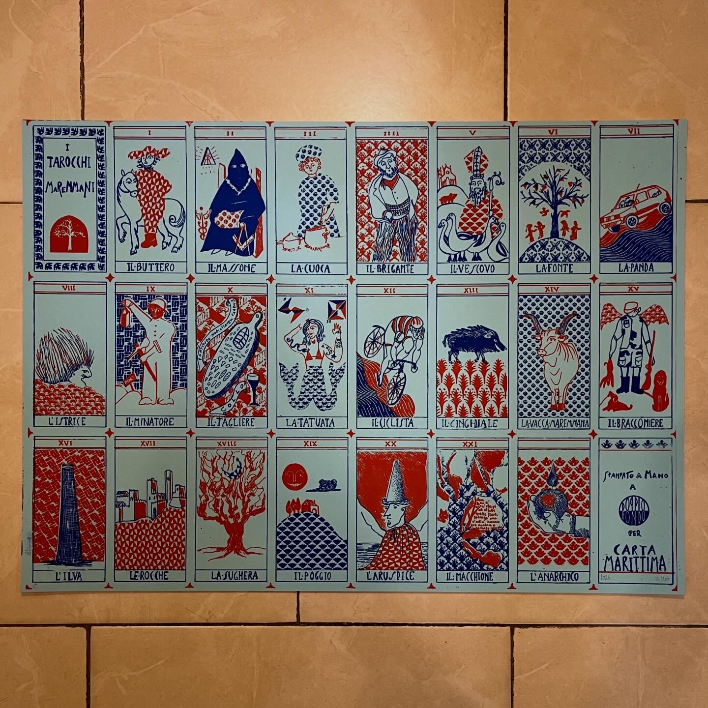 Serigrafia I Tarocchi Maremmani 2 colori su cartoncino 70x50 - immagine 17