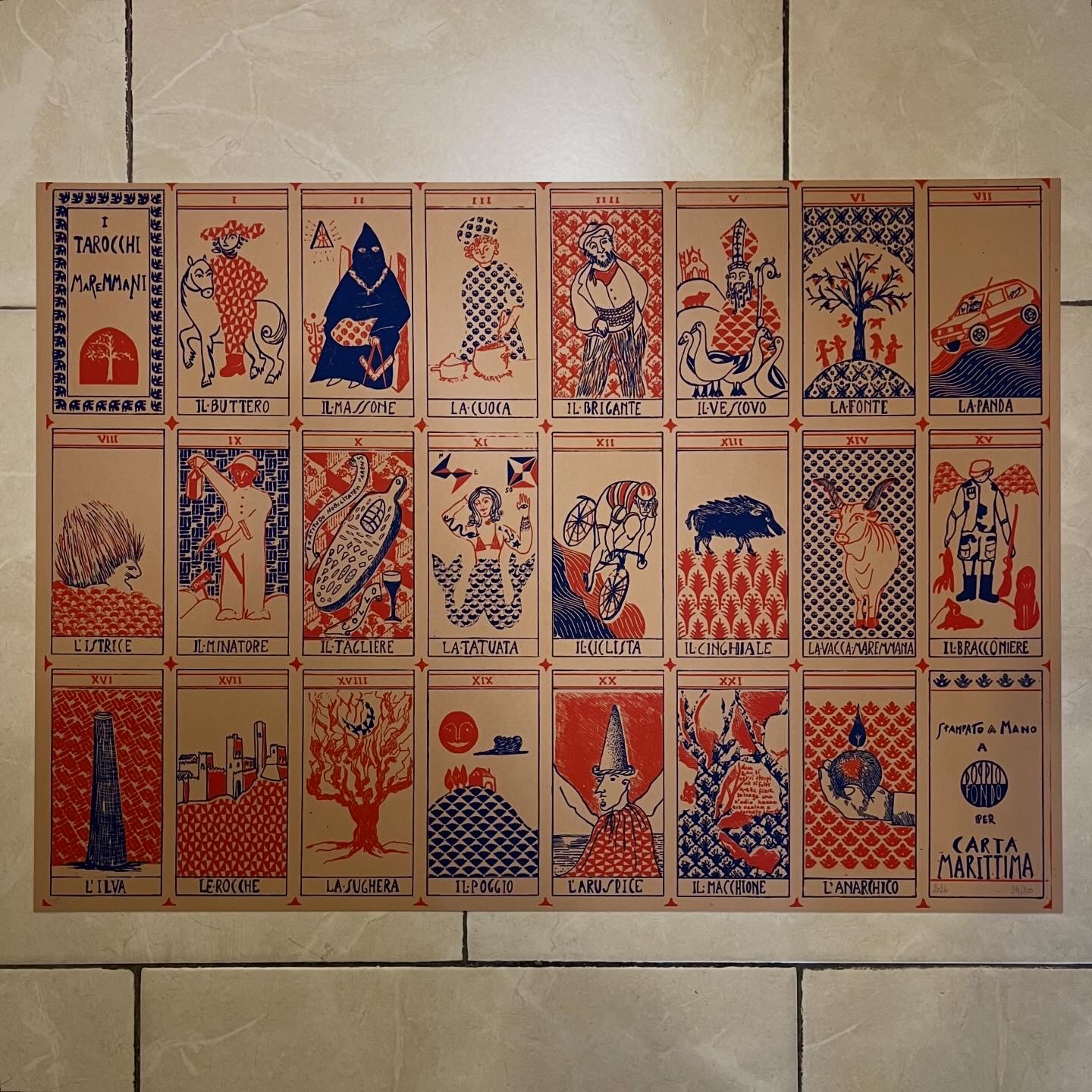 Serigrafia I Tarocchi Maremmani 2 colori su cartoncino 70x50 - immagine 13