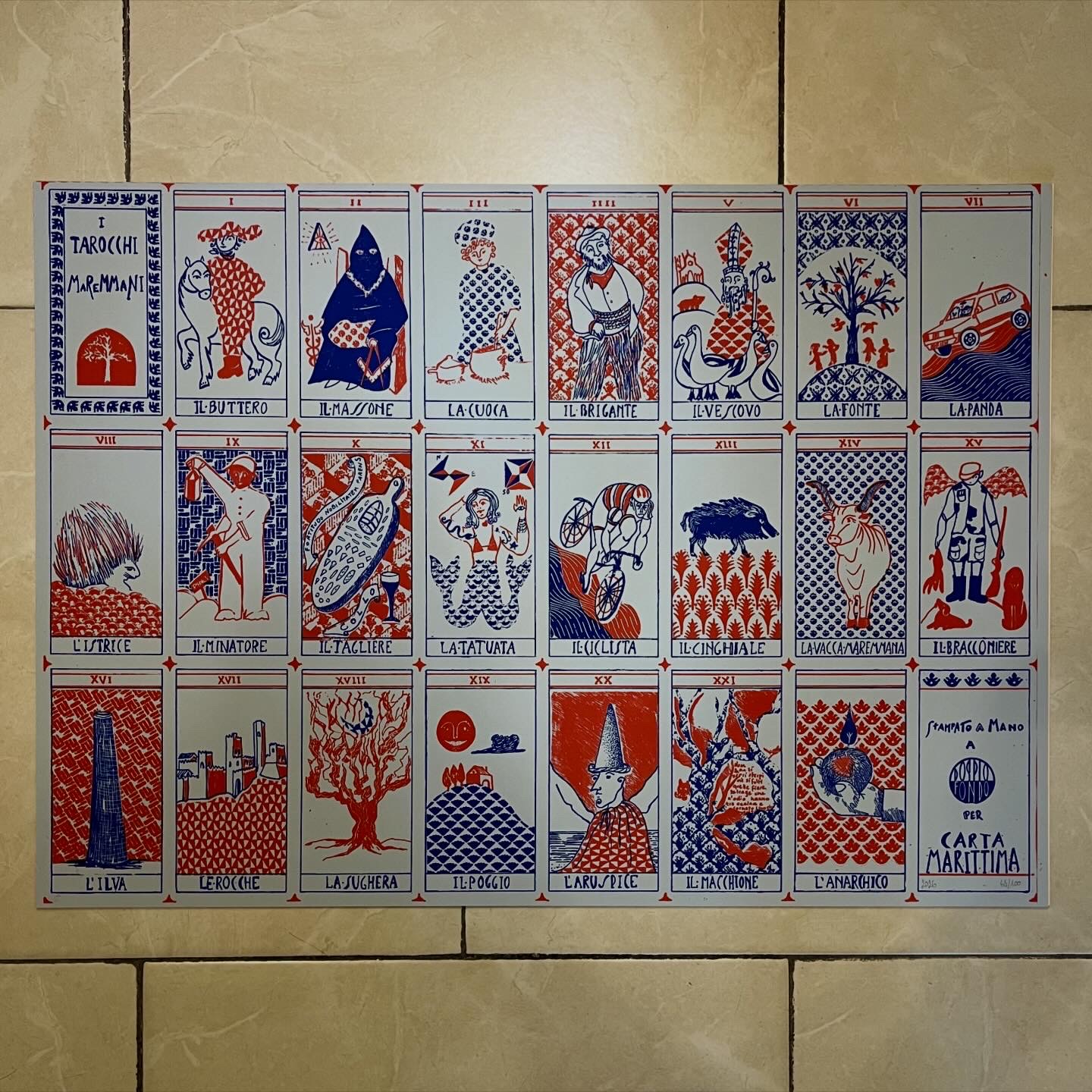 Serigrafia I Tarocchi Maremmani 2 colori su cartoncino 70x50 - immagine 16