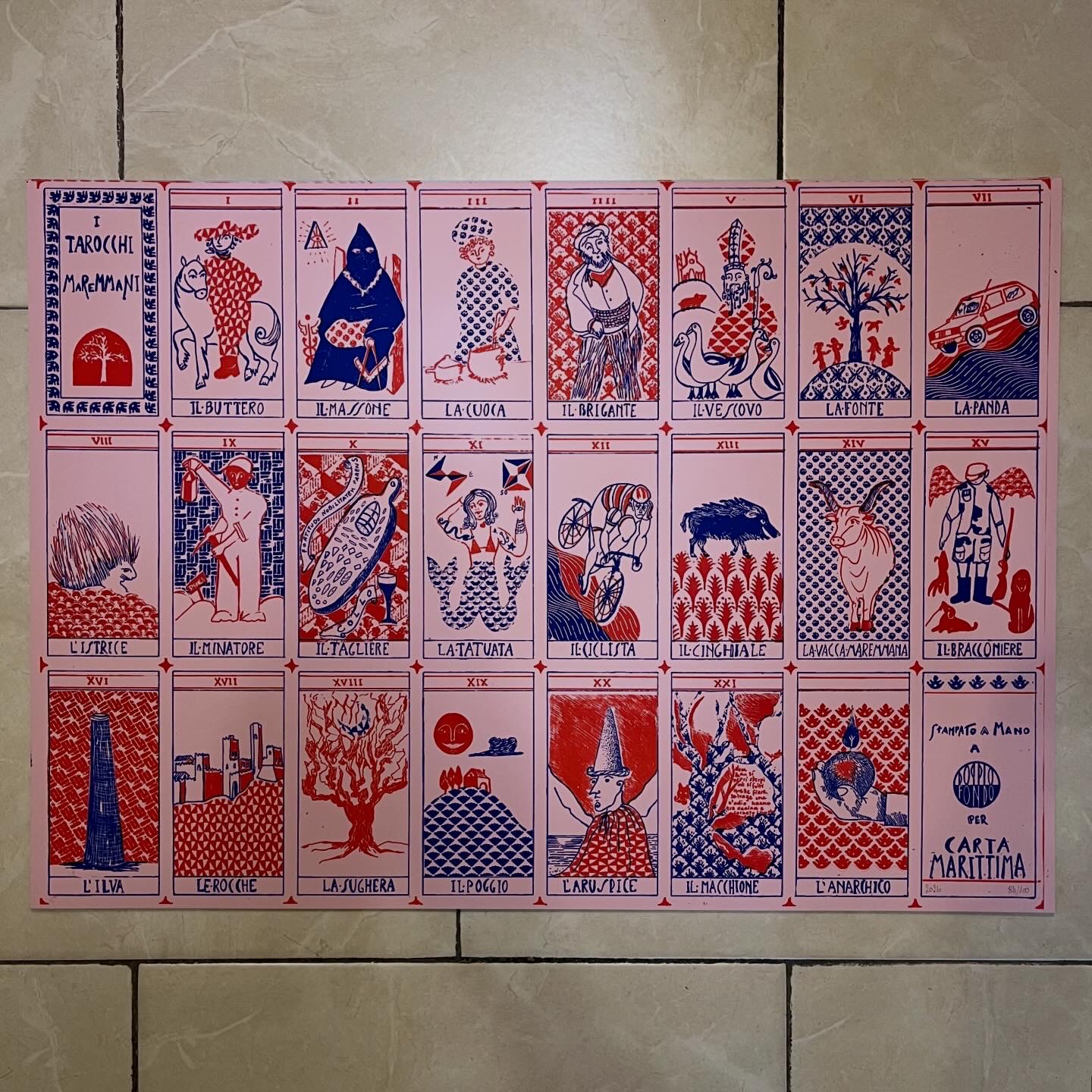 Serigrafia I Tarocchi Maremmani 2 colori su cartoncino 70x50 - immagine 18