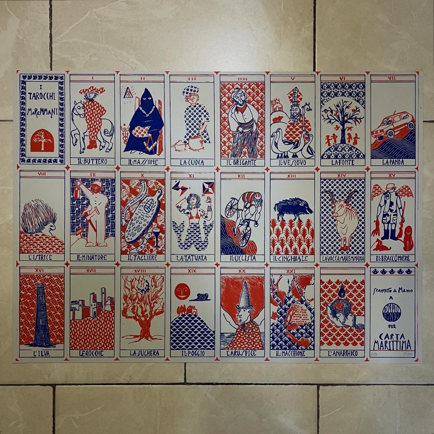 Serigrafia I Tarocchi Maremmani 2 colori su cartoncino 70x50 - immagine 12