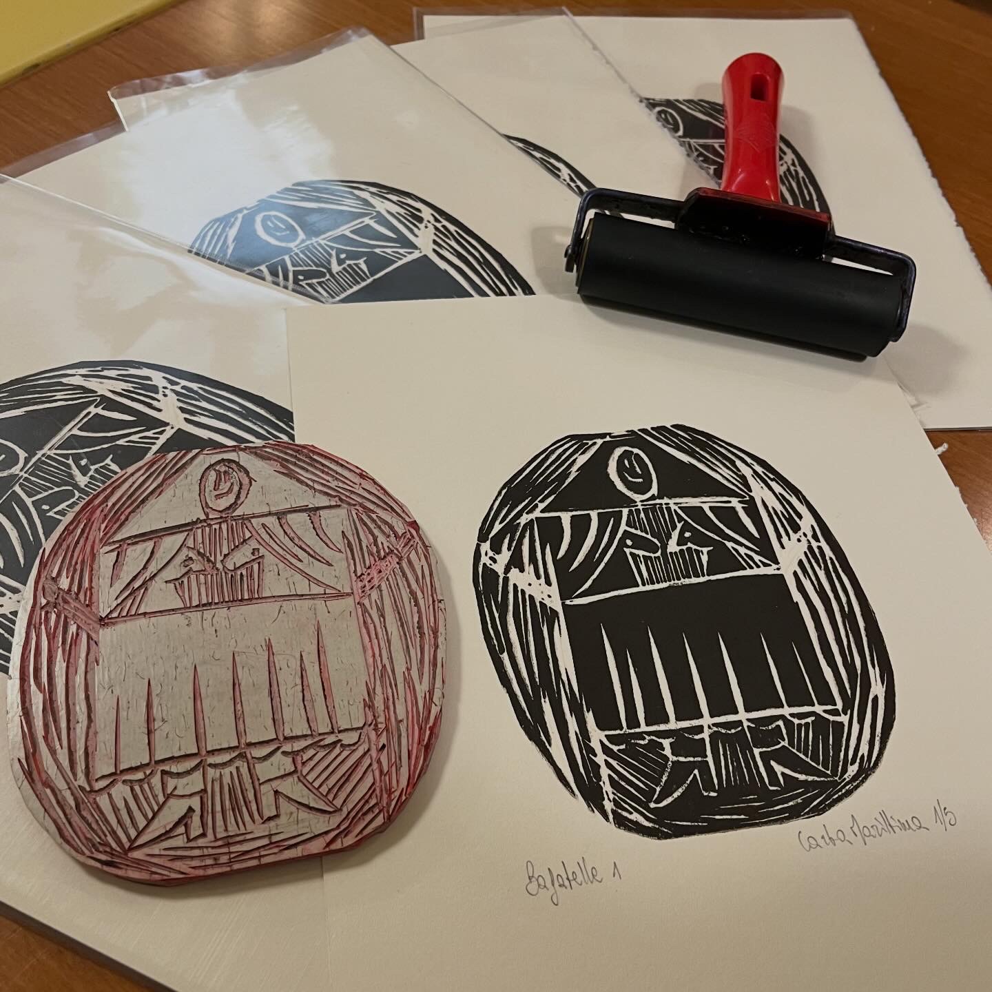 Linoleografia Bagatelle 1 su carta Rosaspina 20x25