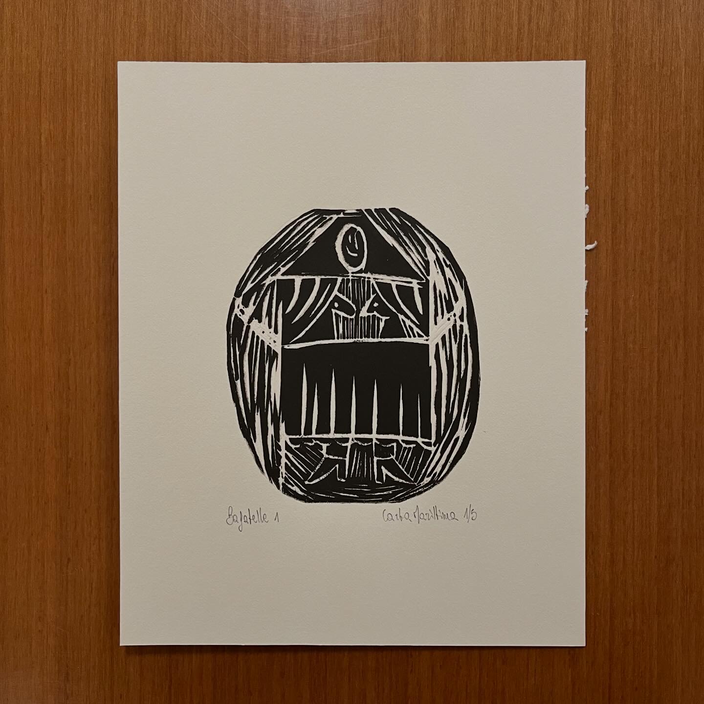 Linoleografia Bagatelle 1 su carta Rosaspina 20x25 - immagine 2