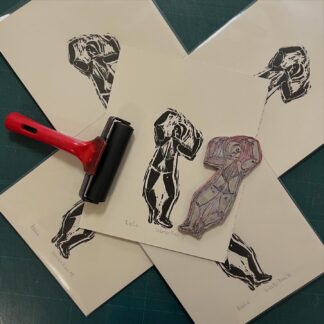 Linoleografia Arlechin su carta Rosaspina 20x25