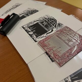 Linoleografia Bagatelle 2 su carta Rosaspina 20x25