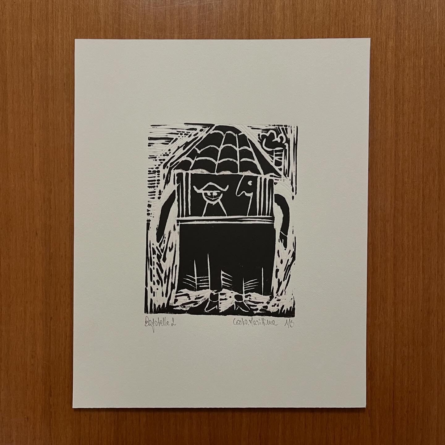 Linoleografia Bagatelle 2 su carta Rosaspina 20x25 - immagine 2