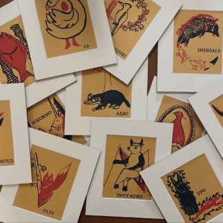 Serigrafia serie Lettere da Alfabeto Bestiario in passepartout 15x18