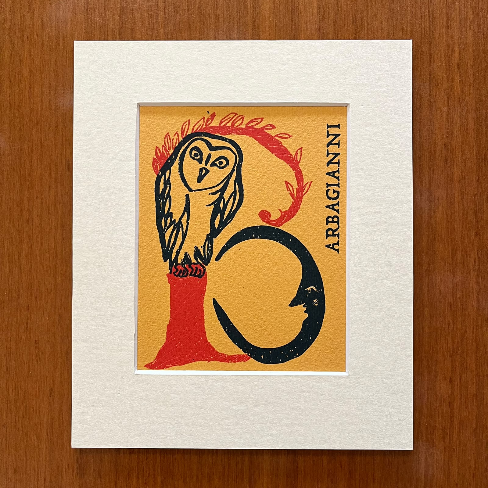Serigrafia serie Lettere da Alfabeto Bestiario in passepartout 15x18 - immagine 5
