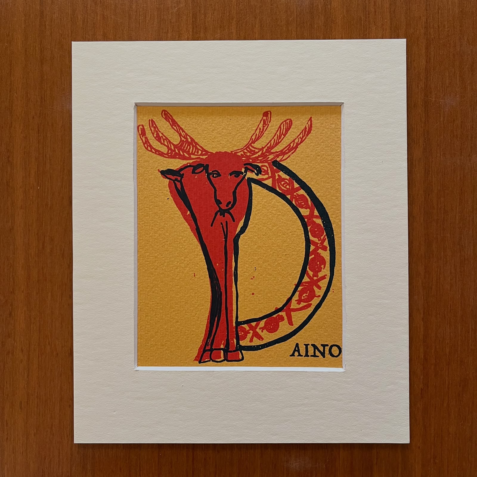 Serigrafia serie Lettere da Alfabeto Bestiario in passepartout 15x18 - immagine 7