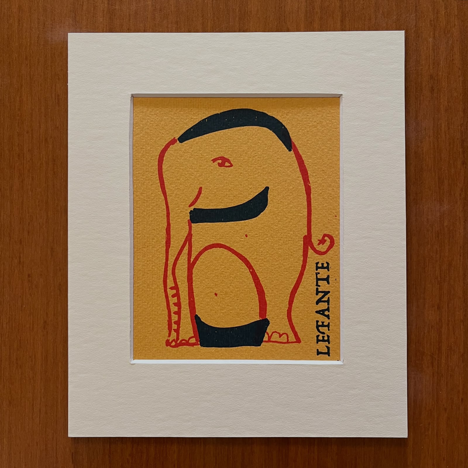 Serigrafia serie Lettere da Alfabeto Bestiario in passepartout 15x18 - immagine 8