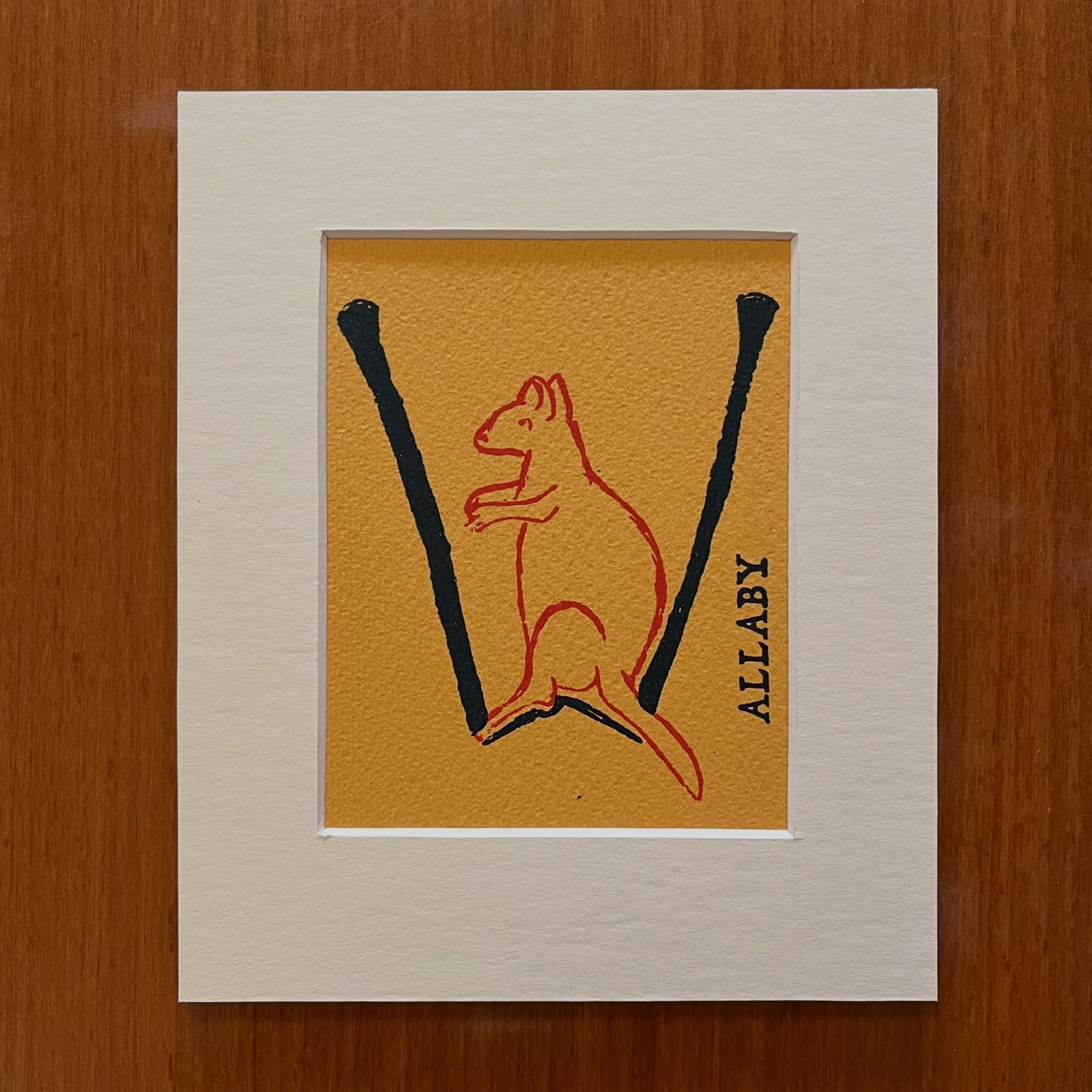 Serigrafia serie Lettere da Alfabeto Bestiario in passepartout 15x18 - immagine 26