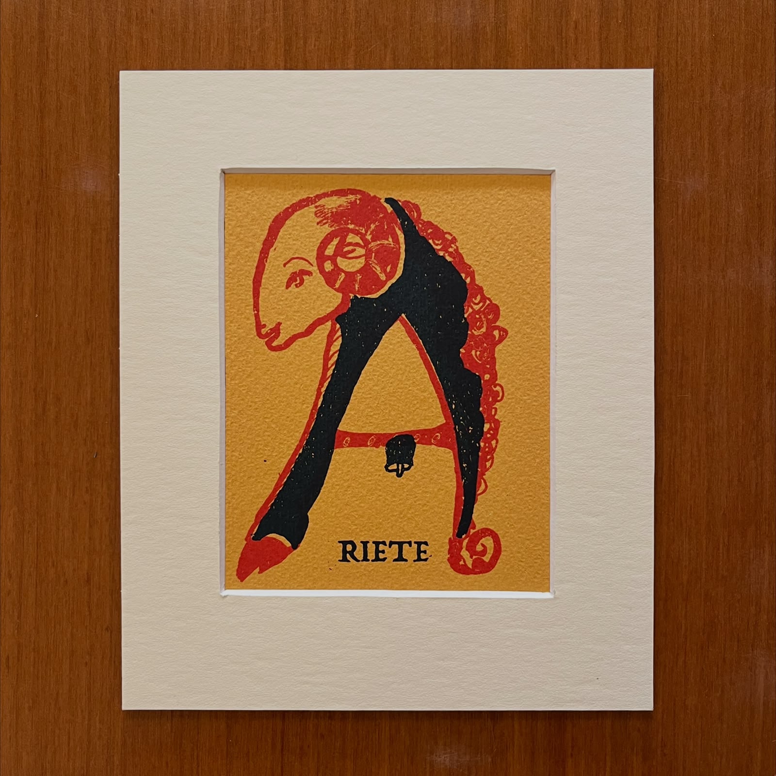 Serigrafia serie Lettere da Alfabeto Bestiario in passepartout 15x18 - immagine 4